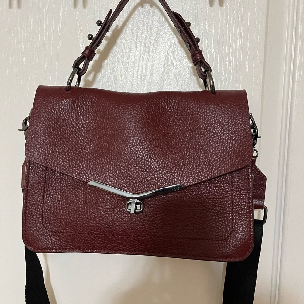 Botkier Elegant Burgundy Leather  Satchel Crossbody Handbag